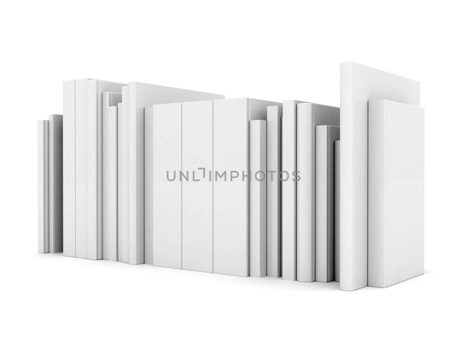 layout of books isolated on a white background