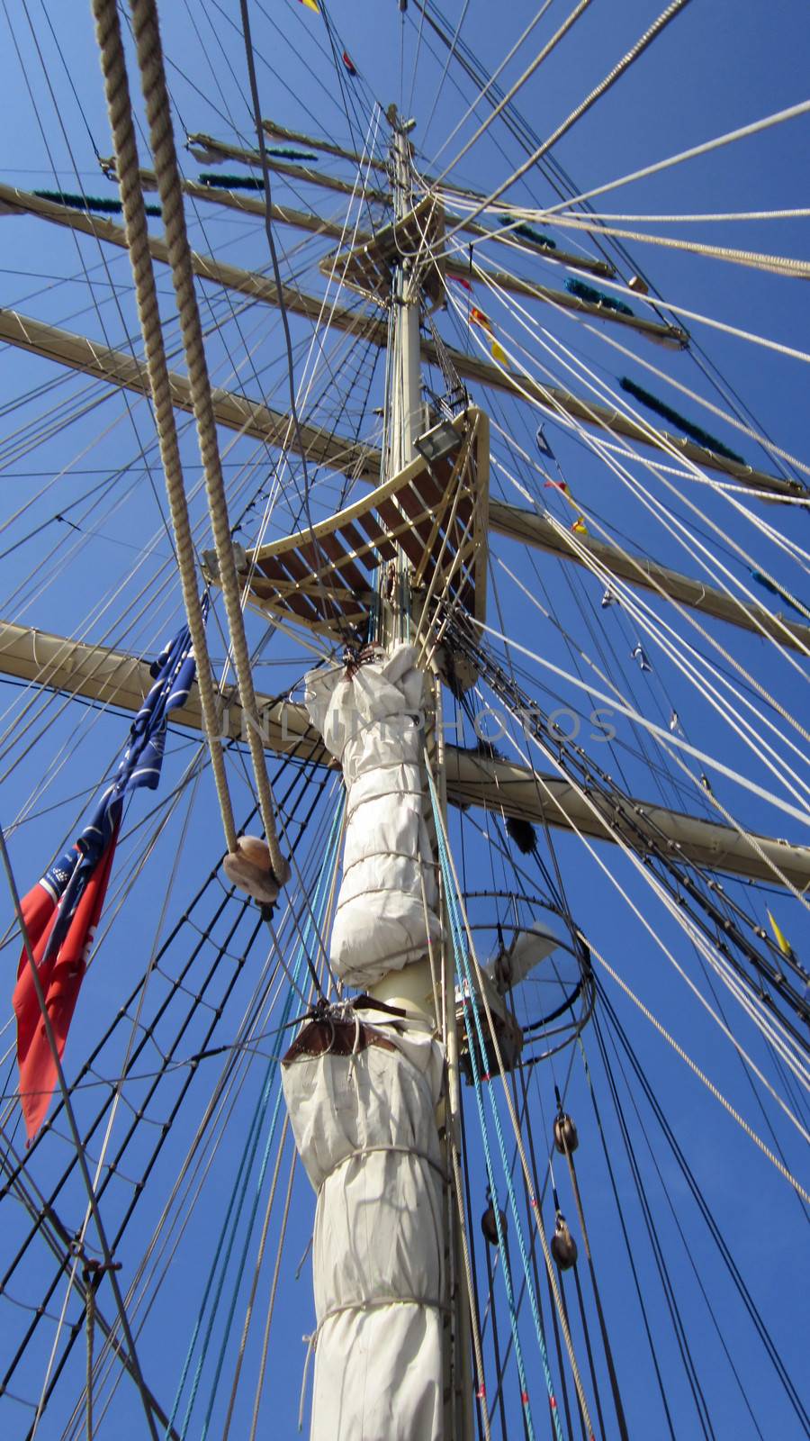 Tall ships masts with rigging