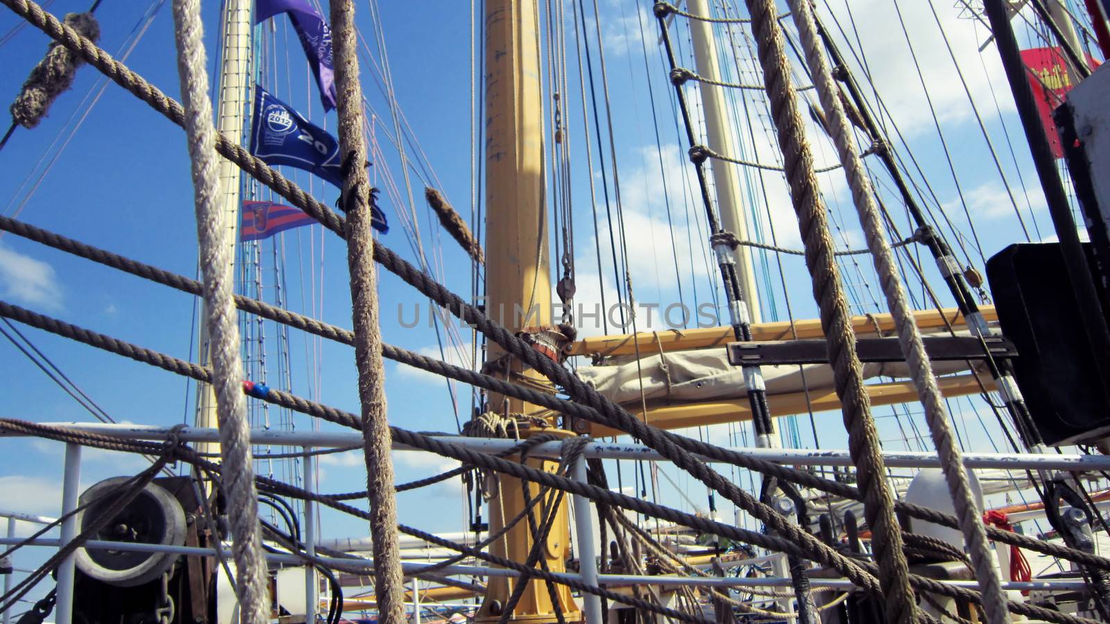 Tall ships masts with rigging