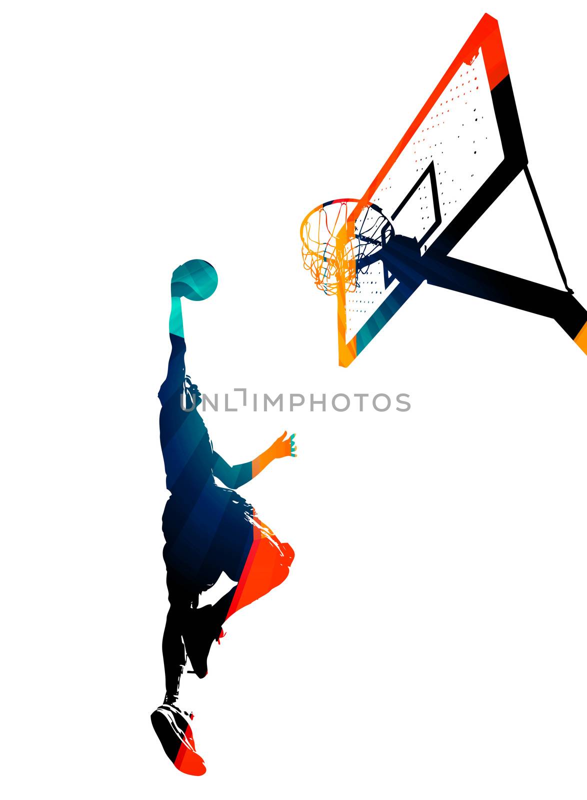 Funky Basketball Slam Dunk by graficallyminded