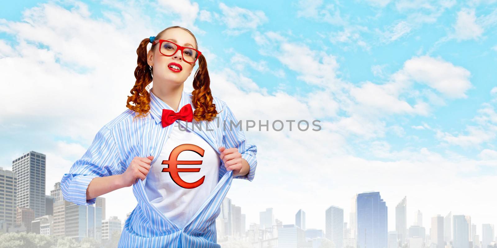 Young  super hero woman by sergey_nivens