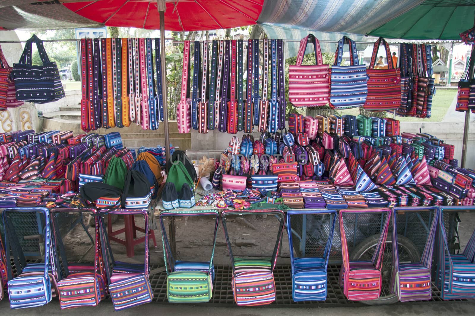 Hill tribe handicrafts for sale in Mae Hong Son, Northern Thailand