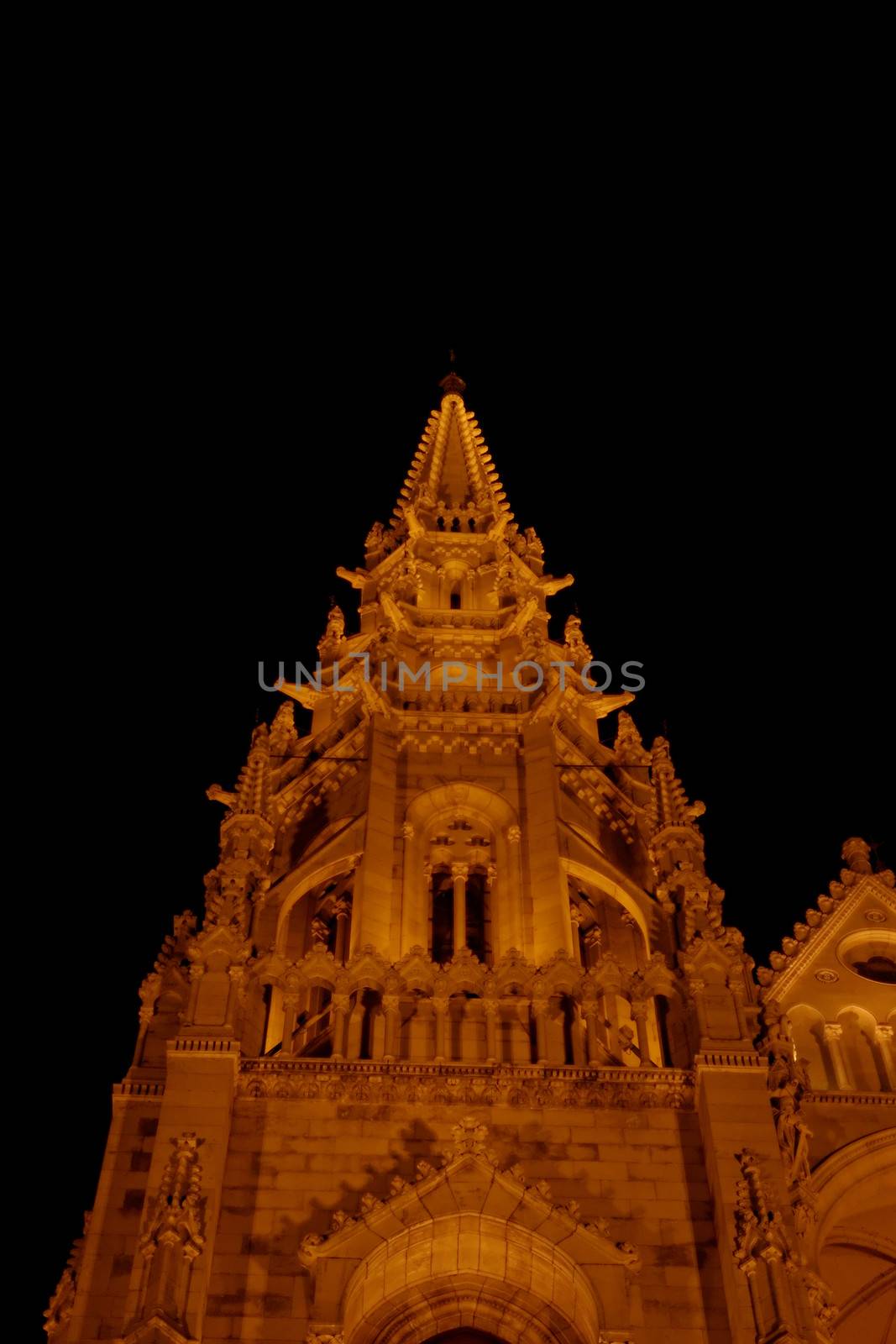 Budapest Parliament building in Hungary at twilight detail