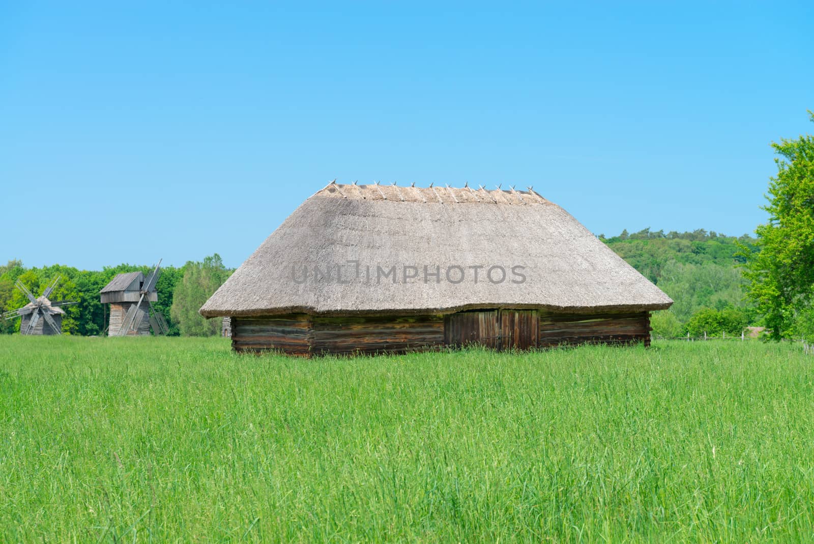 Typical ancient big village shed by iryna_rasko