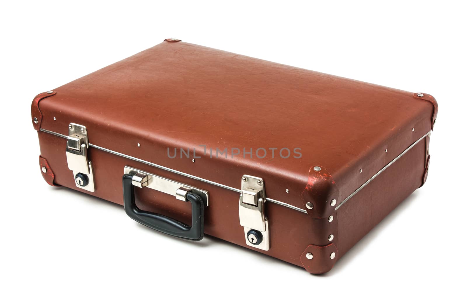 old suitcase isolate on a white background