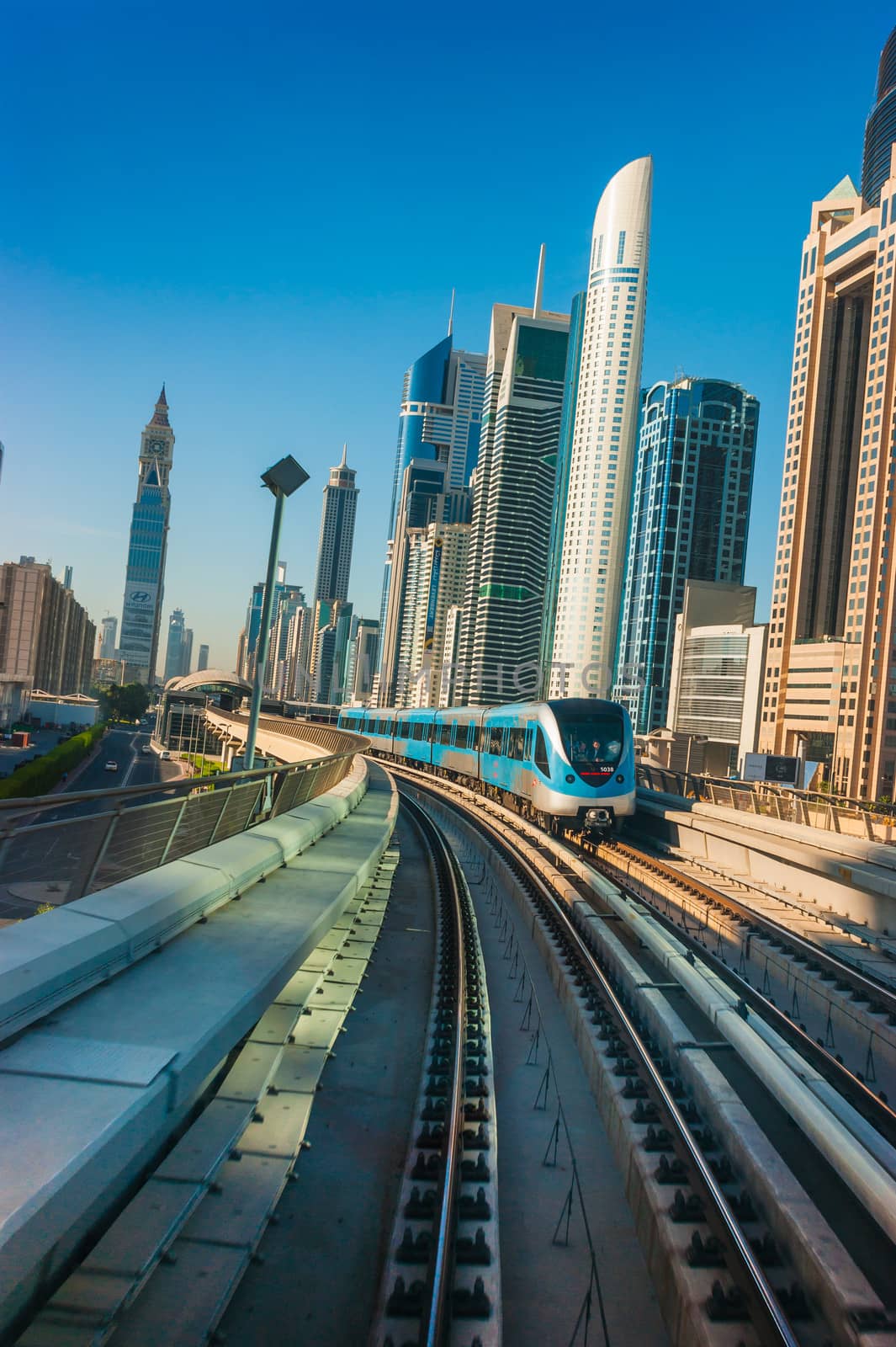 Dubai Metro. A view of the city from the subway car by oleg_zhukov