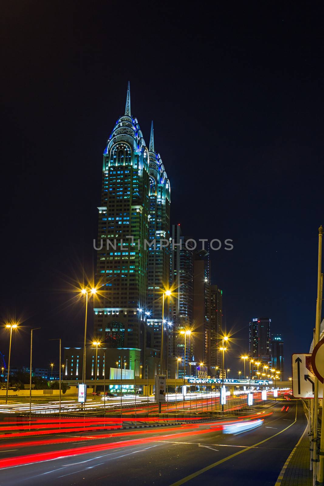 DUBAI, UAE - NOVEMBER 18: Nightlife in Dubai. UAE. November 18, 2012. Dubai was the fastest developing city in the world between 2002 and 2008.