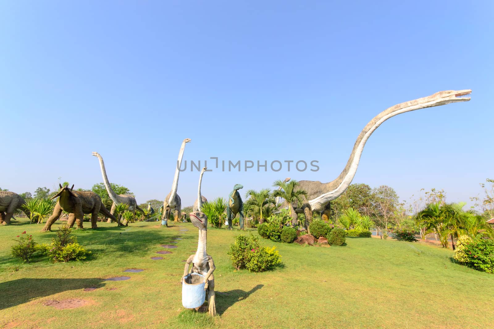 public parks of statues and dinosaur in Kalasin province,  Thailand.