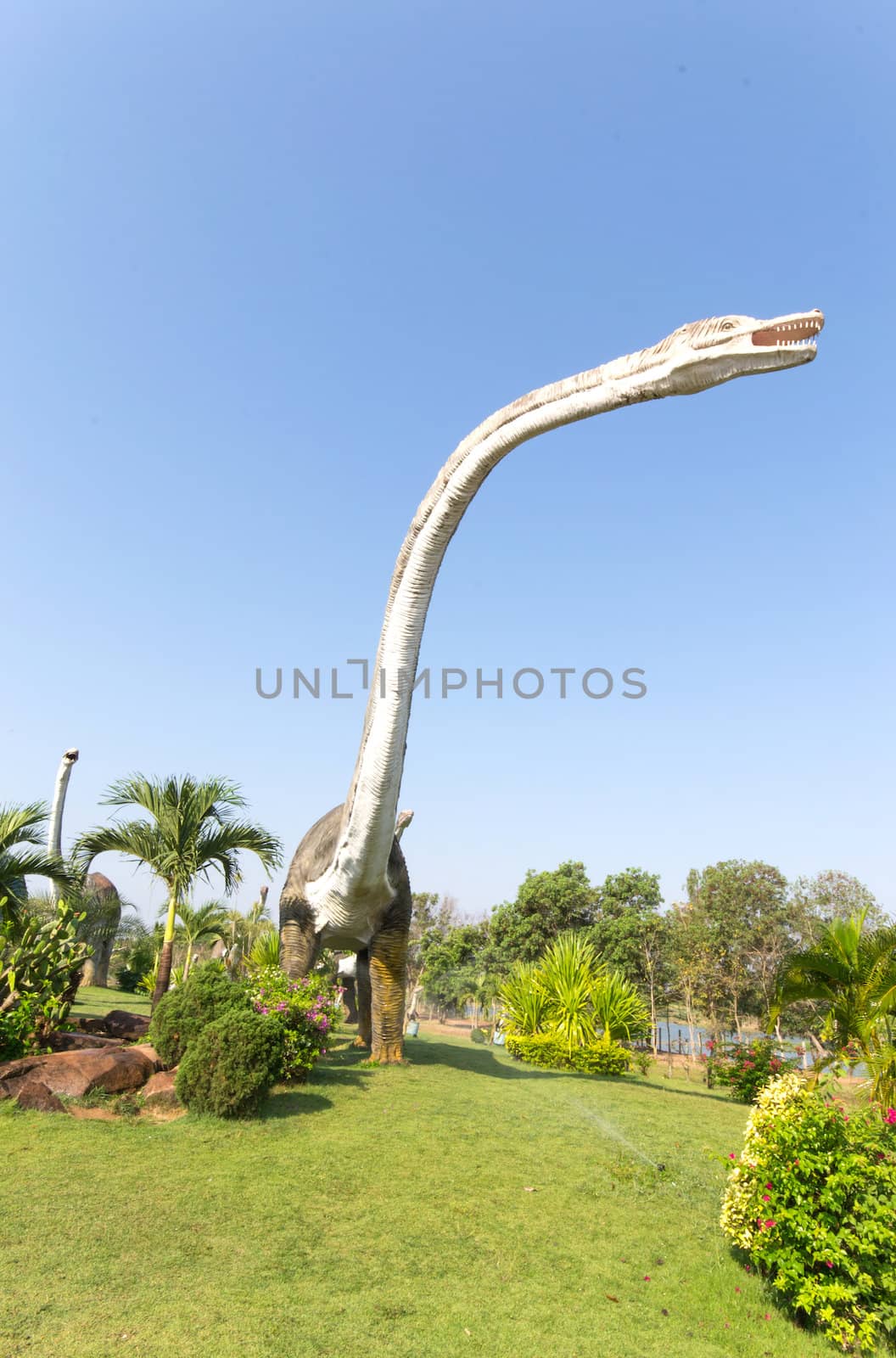 Public parks of statues and dinosaur by myibean