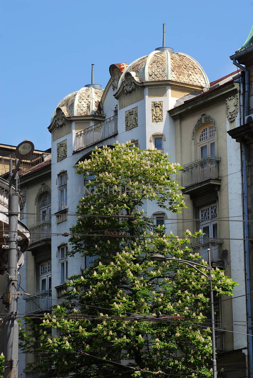 building exterior details in the center of Belgrade