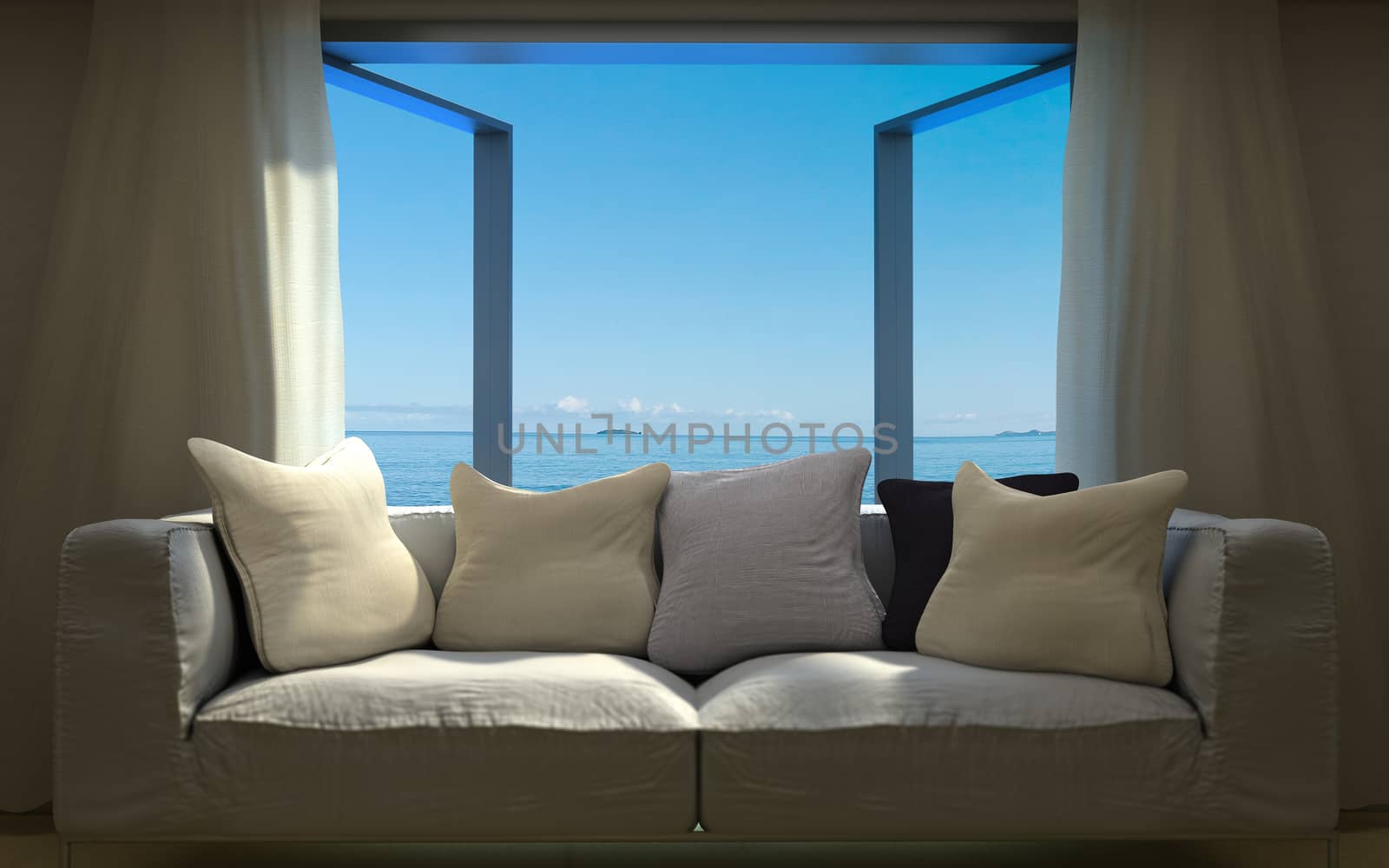 vacation concept background with interior elements