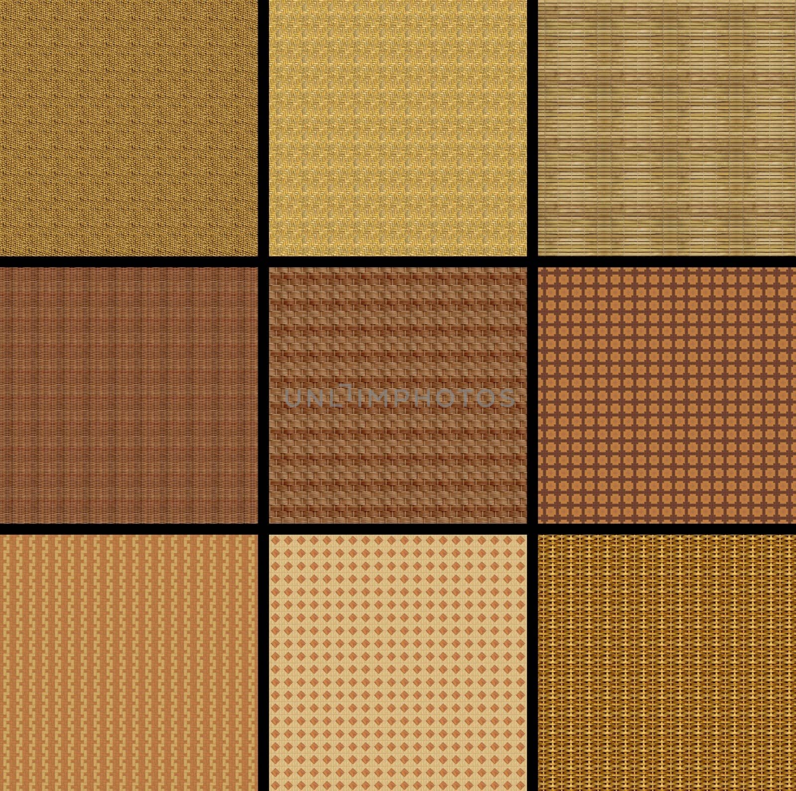 9 pieces of wicker background