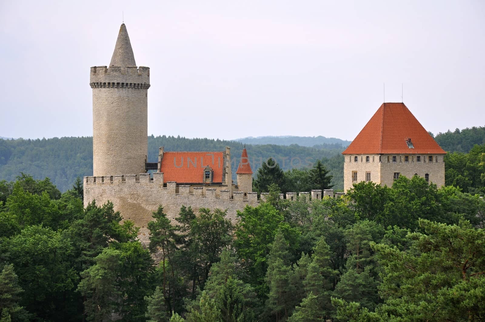 Castle Kokorin in the deep forests of Czech