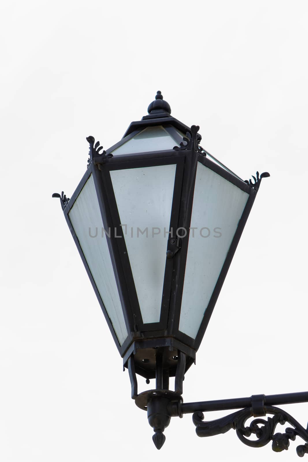 antique black lantern isolated