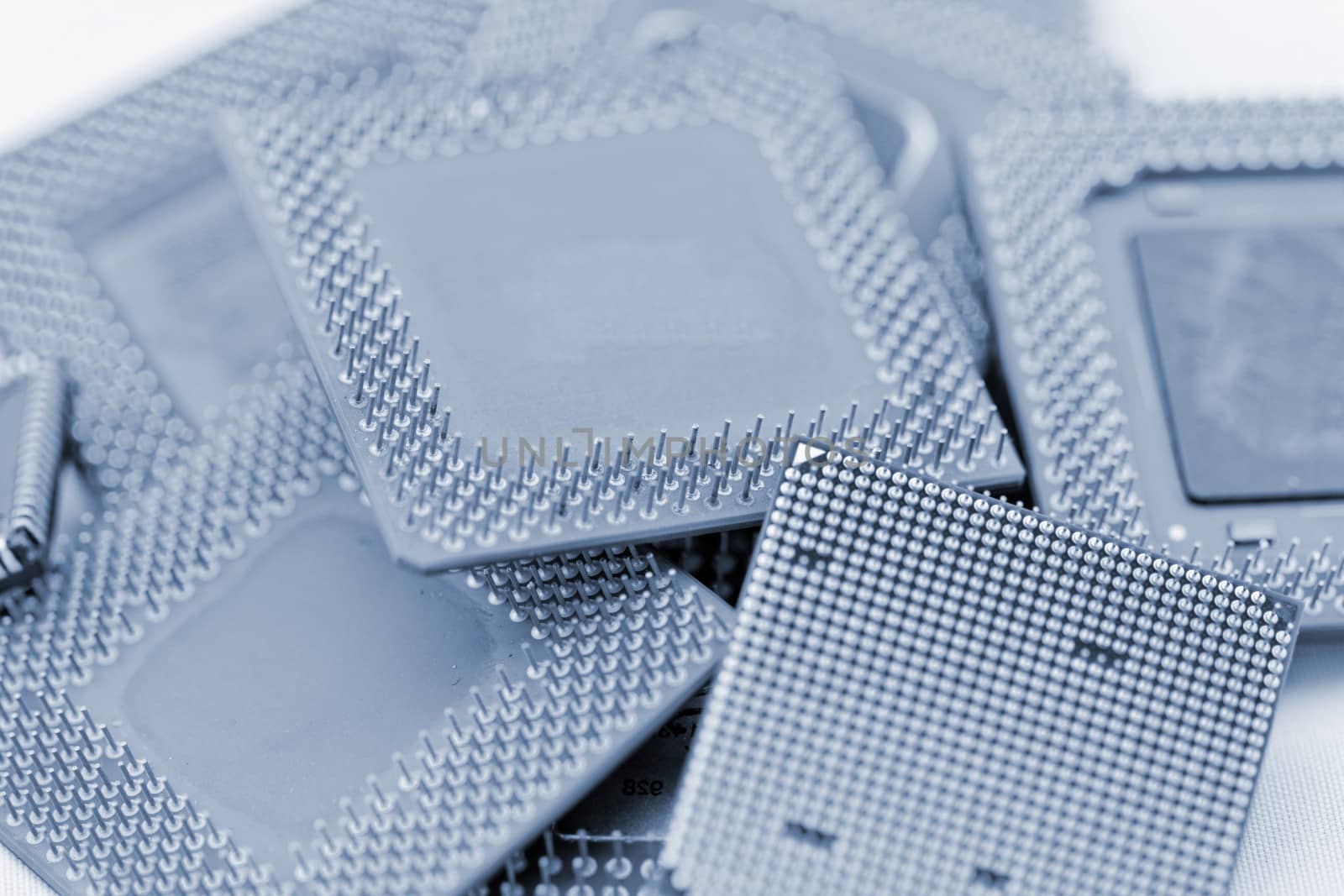 close up of cpu processors in blue by NagyDodo