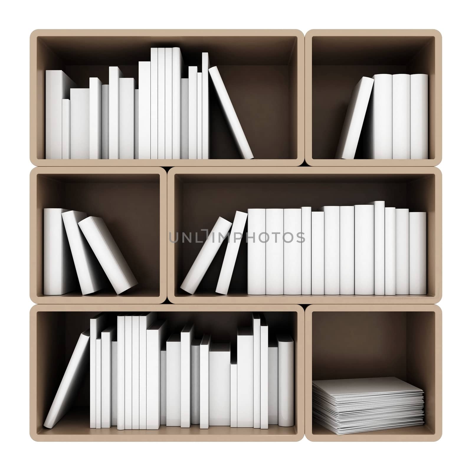 bookshelves isolated on white background