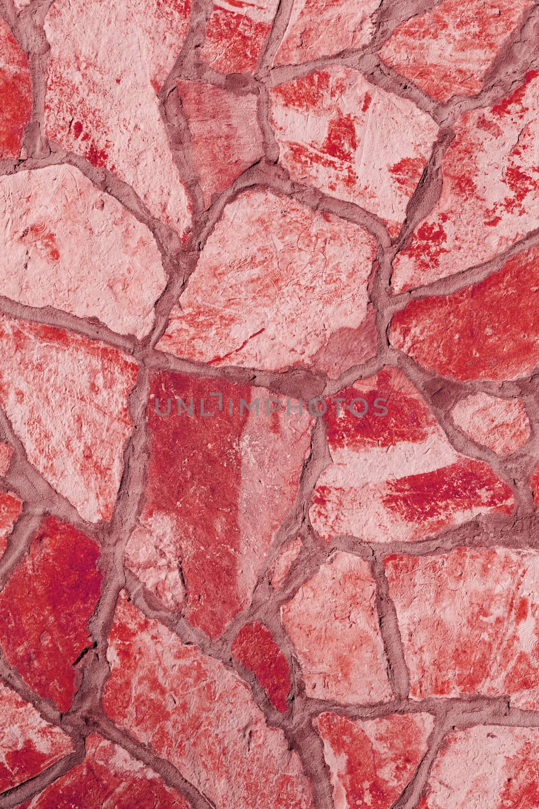 Background of a large stone wall texture (red)