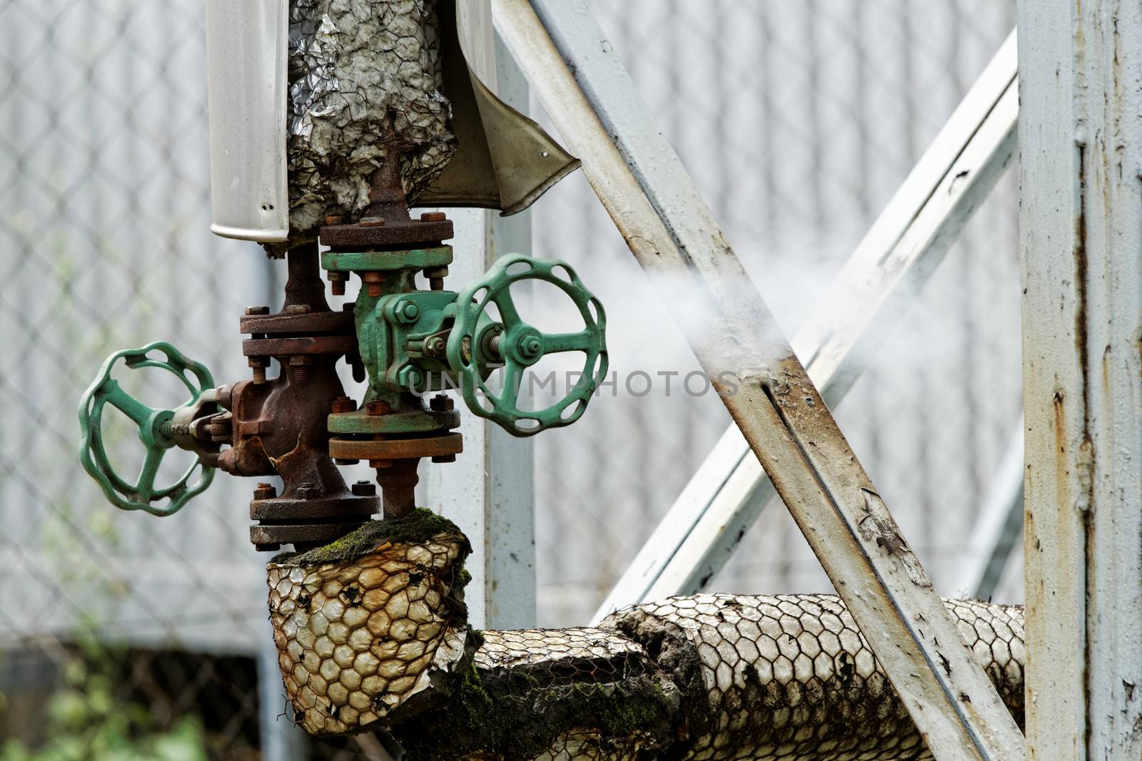 industrial pipes in a electricity power plant