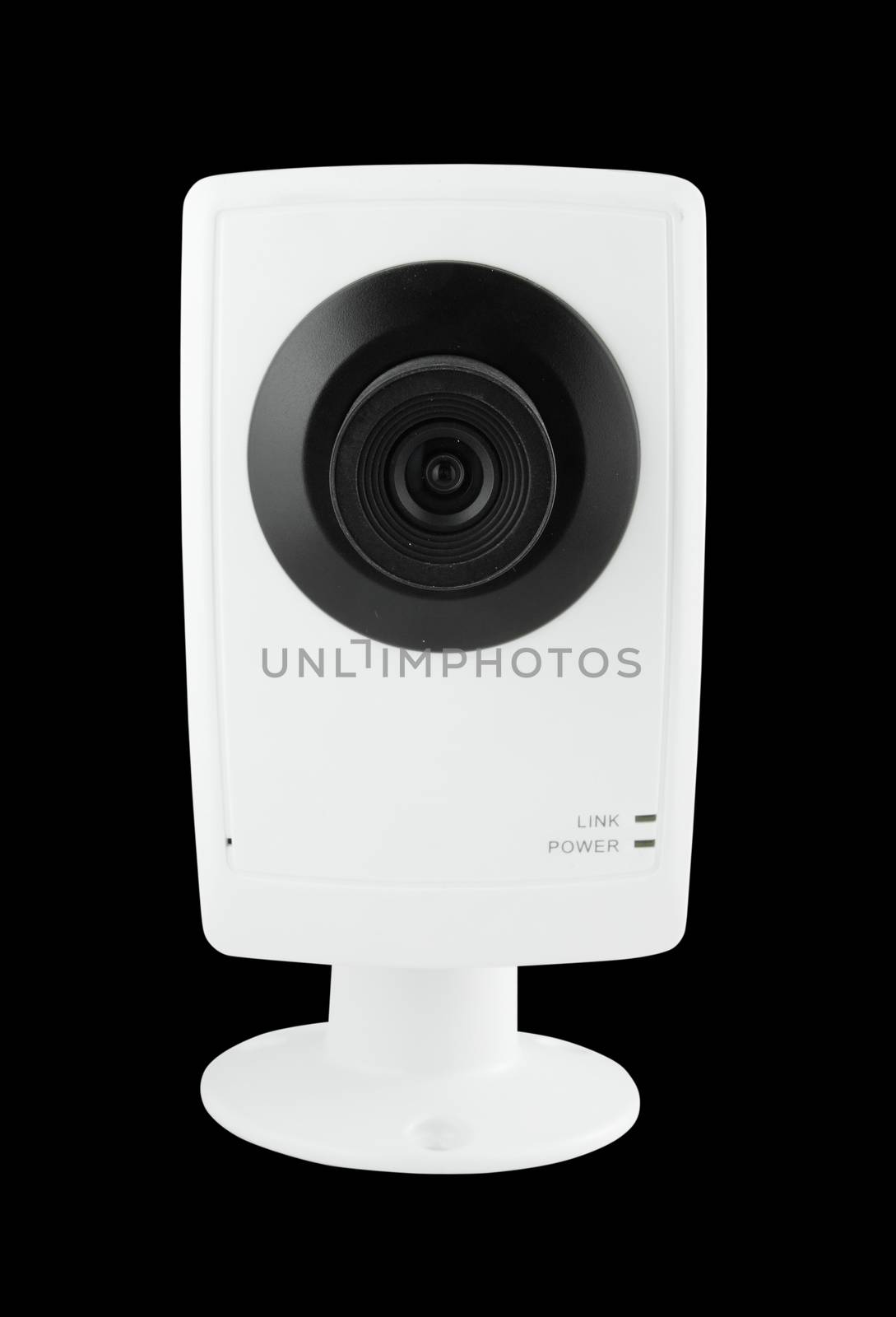 security camera on black background