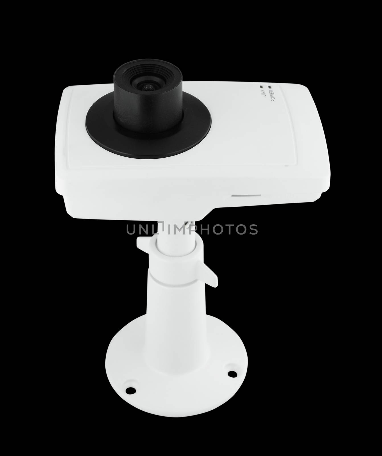 security camera on black background