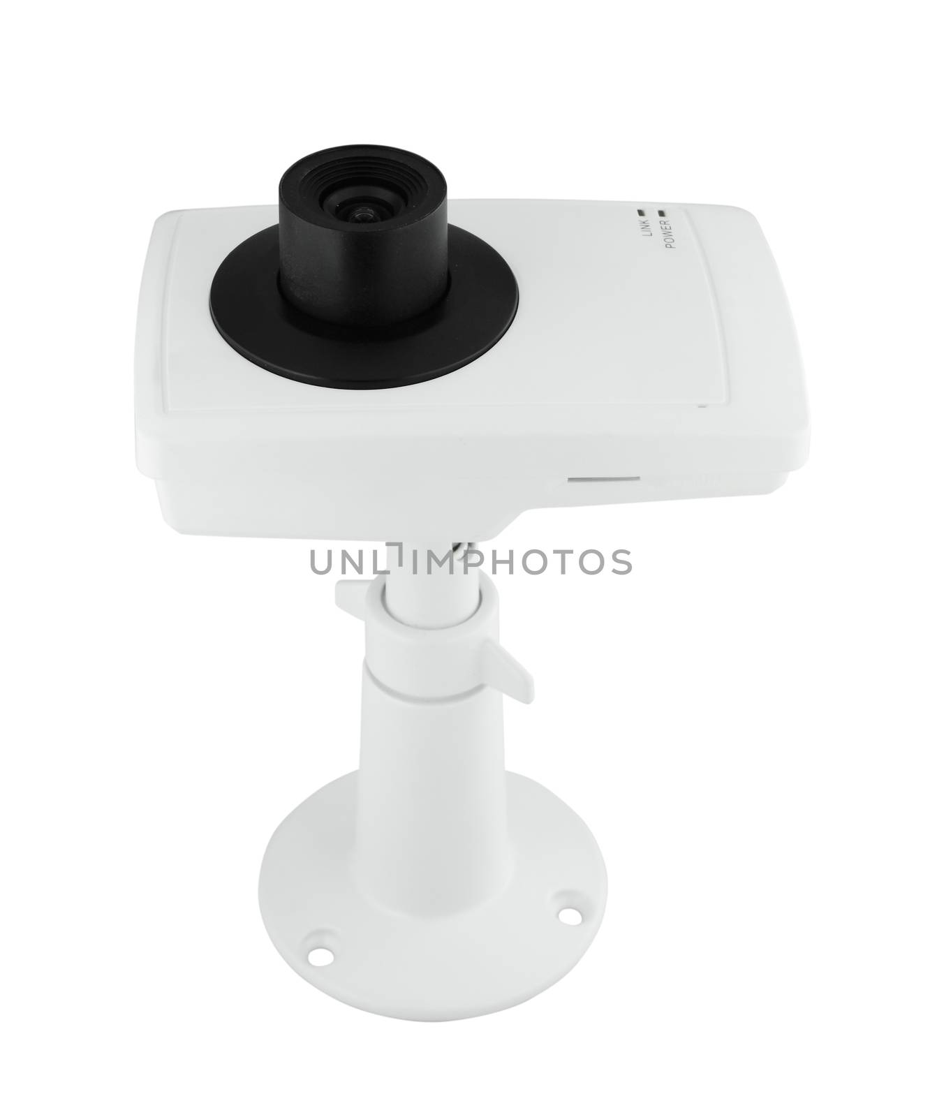 security camera on white background