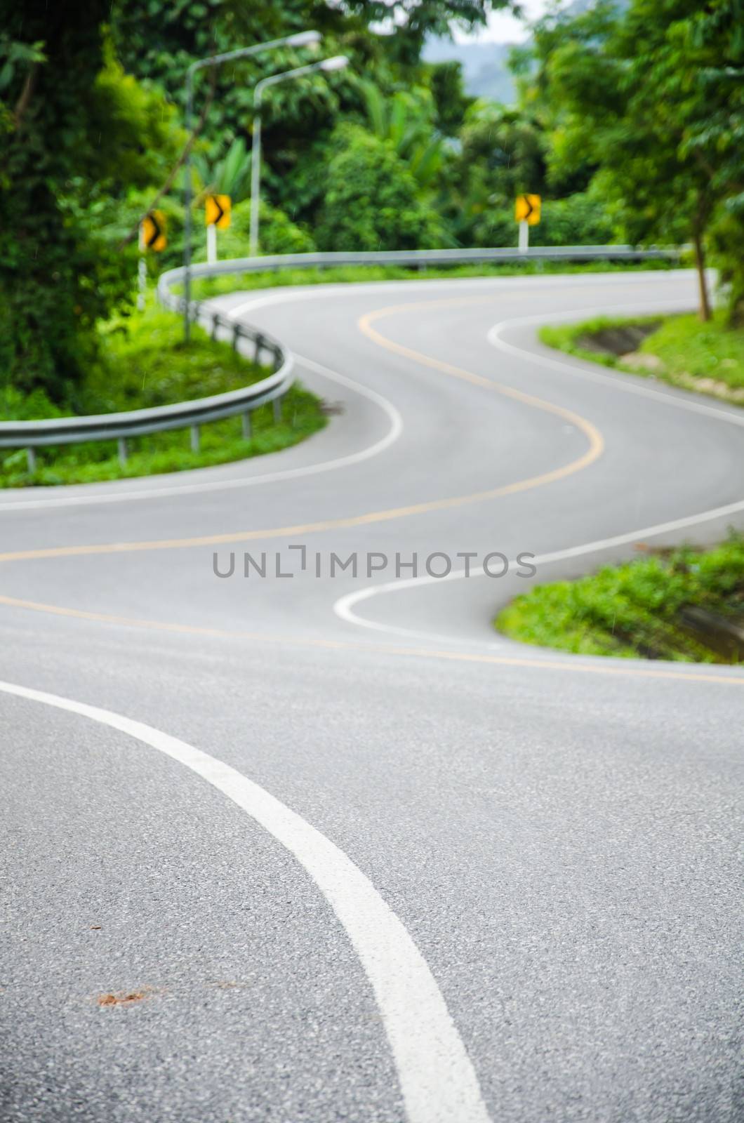 Winding road on the mountain.