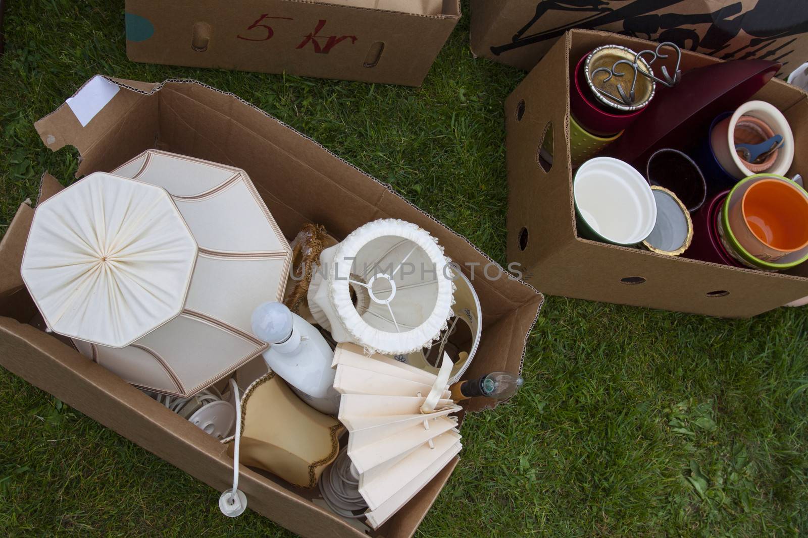 Boxes on yard sale by annems