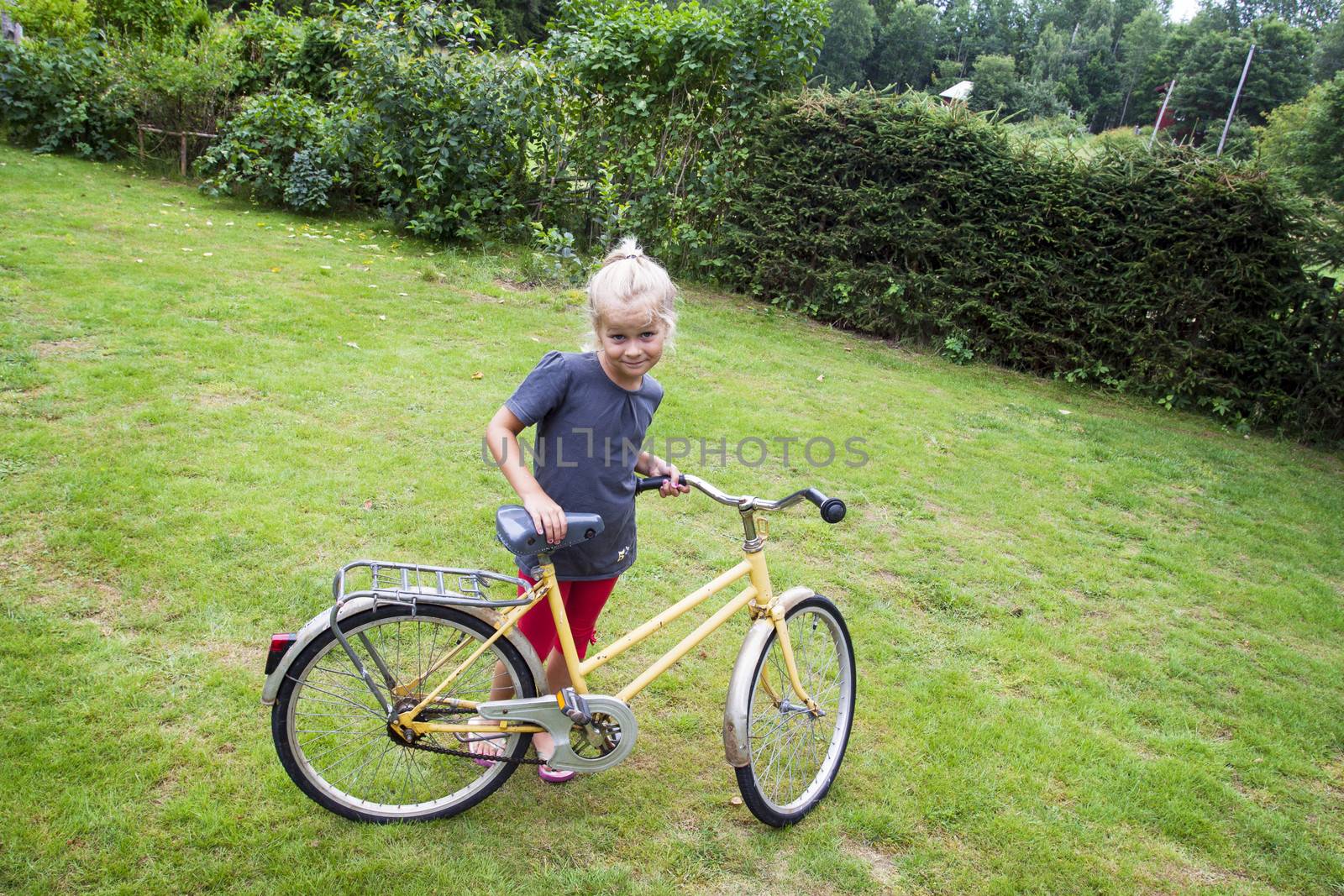 Child with bicycle by annems