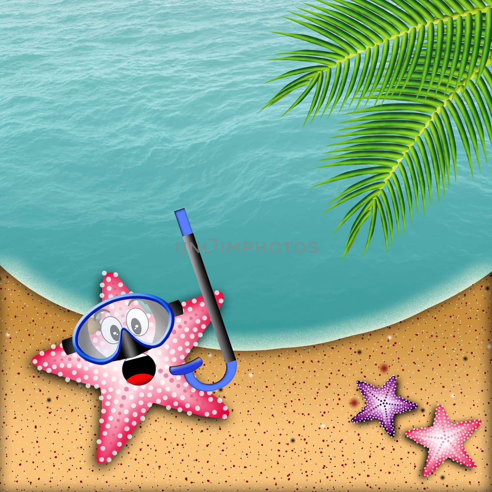 starfish on the beach by sognolucido