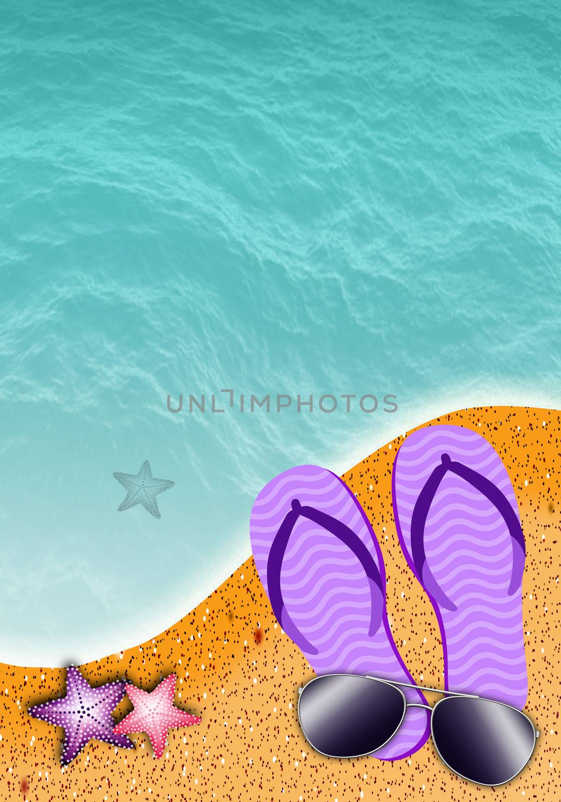 Flip-flop on the beach by sognolucido