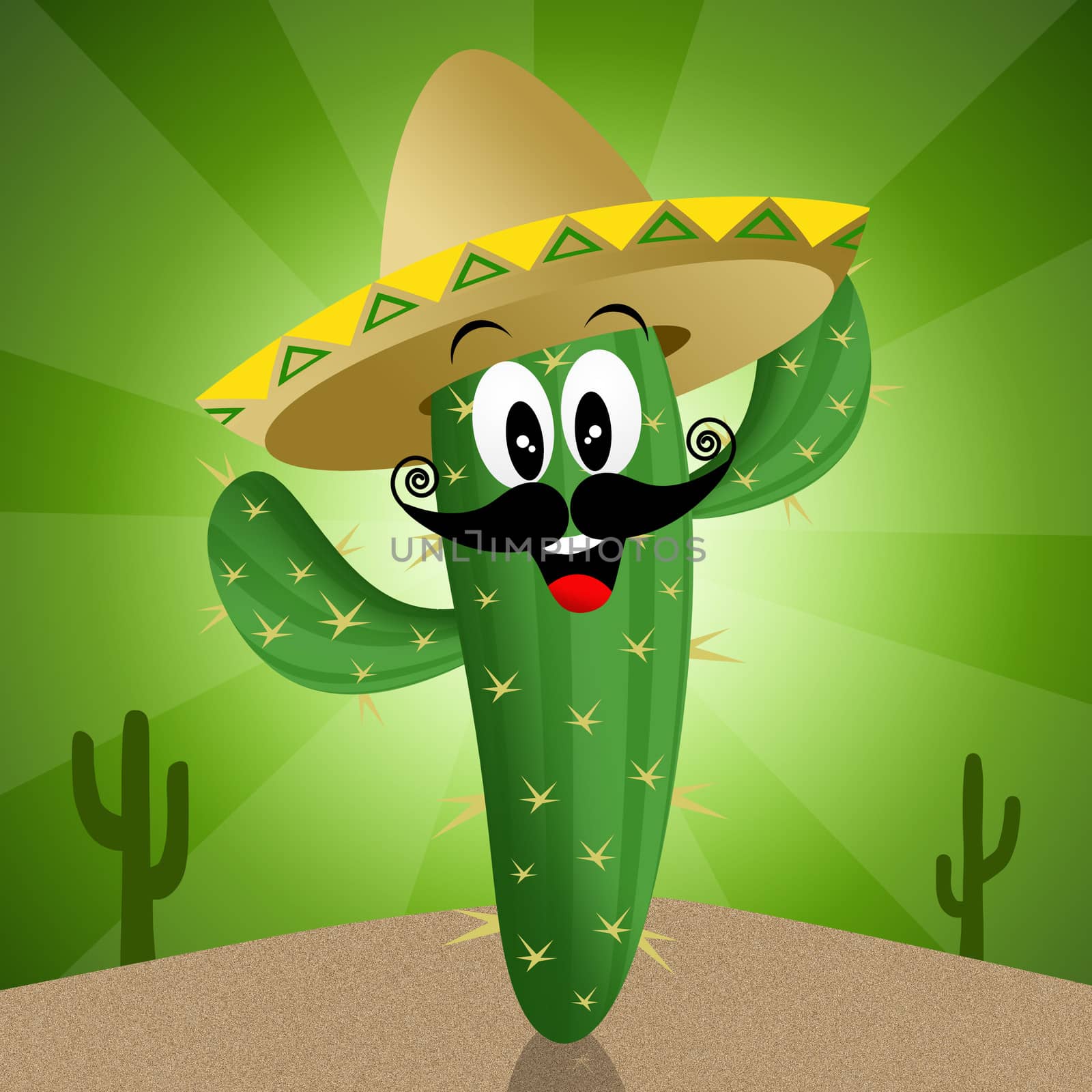cactus with sombrero by sognolucido
