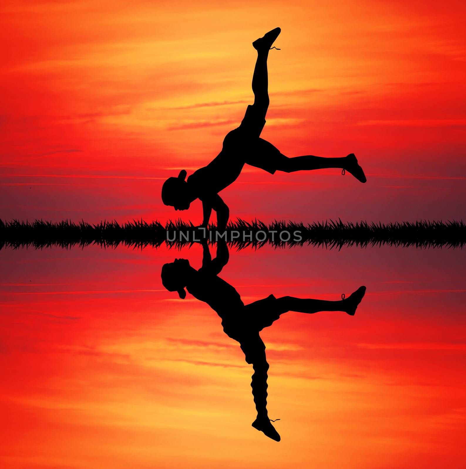 Breakdancer at sunset
