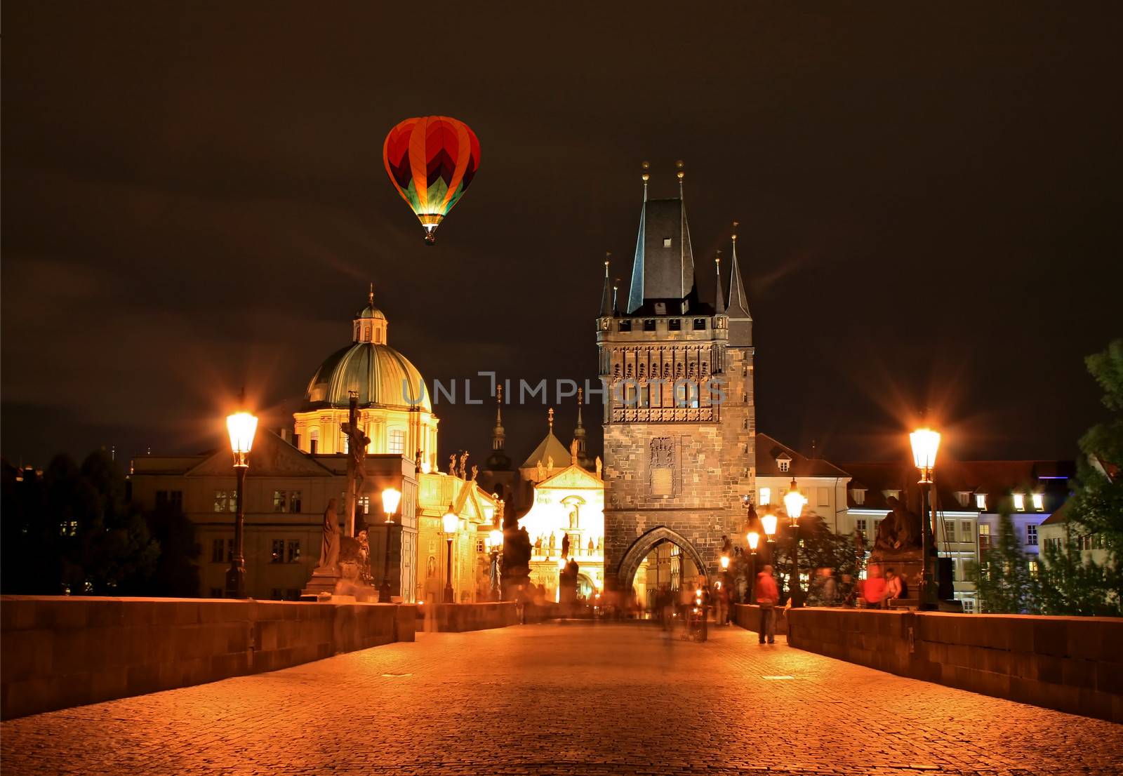 The night view of the beautiful Prague City by gary718