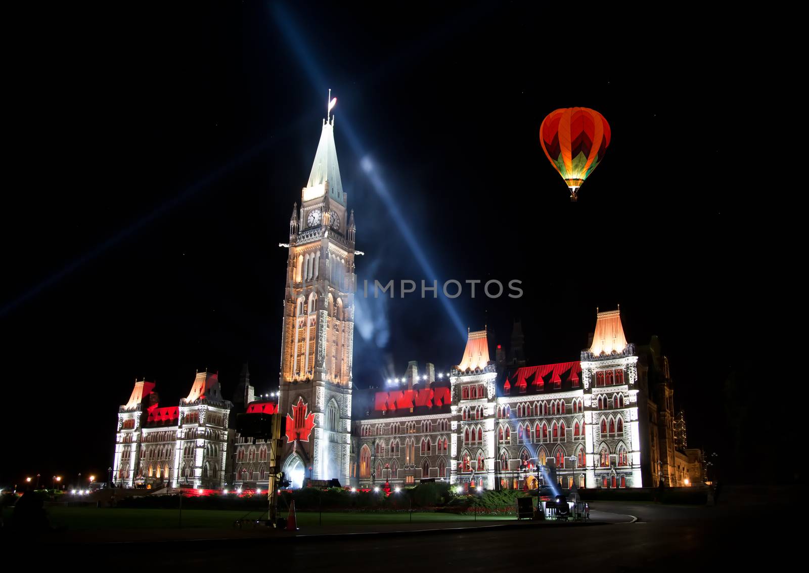 OTTAWA, CANADA ��� AUGEST 22:  The beautiful light show projected on the parliament building to celebrate the Canada���s rich history and friendly people in the summer night of August 22, 2011 in Ottawa, Canada.
