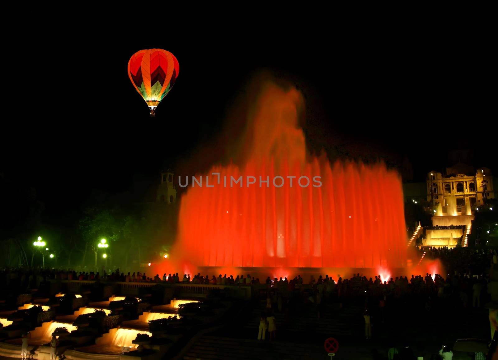 Montjuic (magic) fountain in central Barcelona Spain 