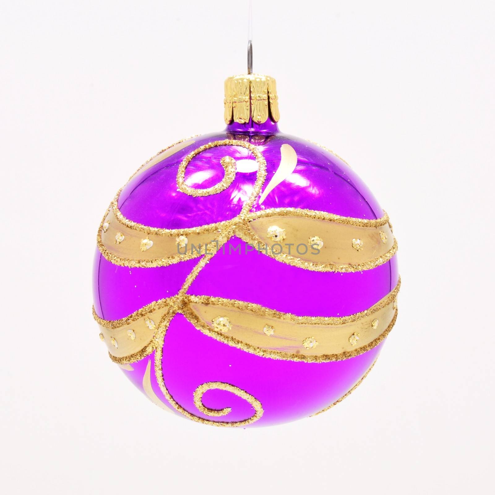 Beautiful colorful Christmas ornament with gold accents