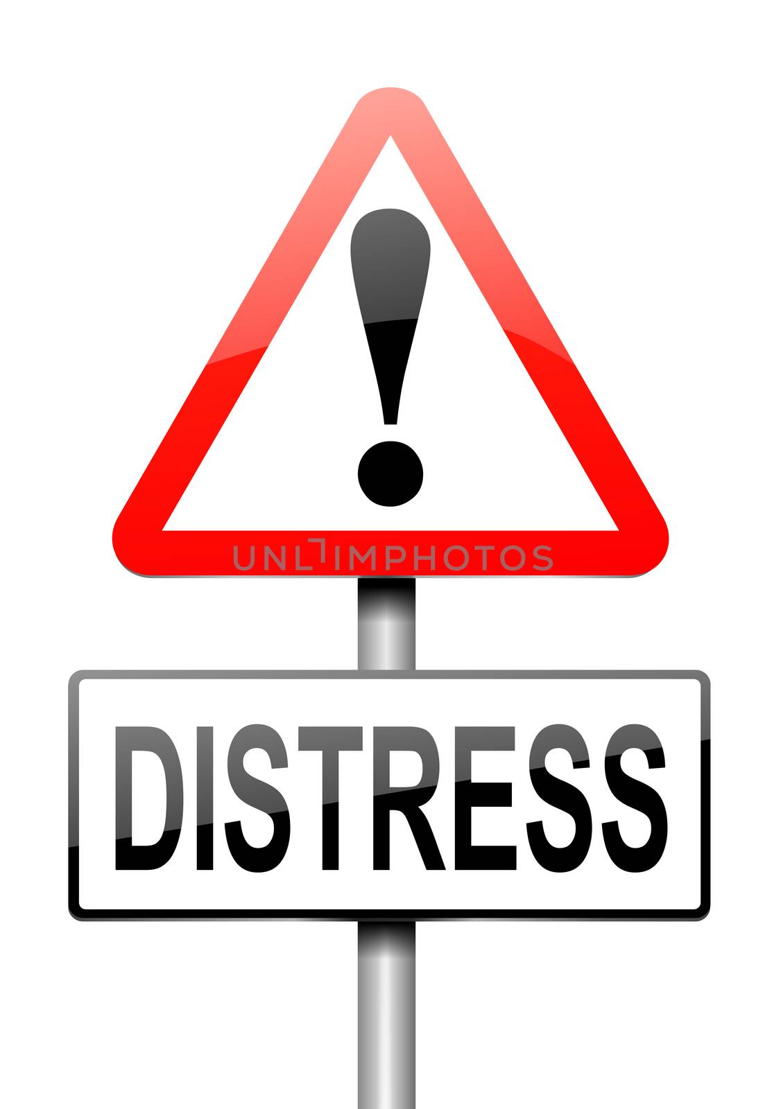 Illustration depicting a sign with a distress concept.