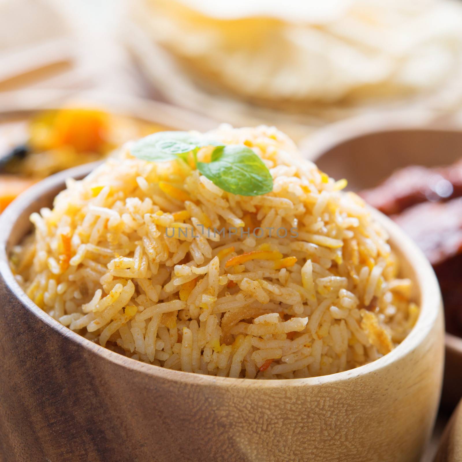 Indian food biryani rice or briyani rice, fresh cooked, indian dish.