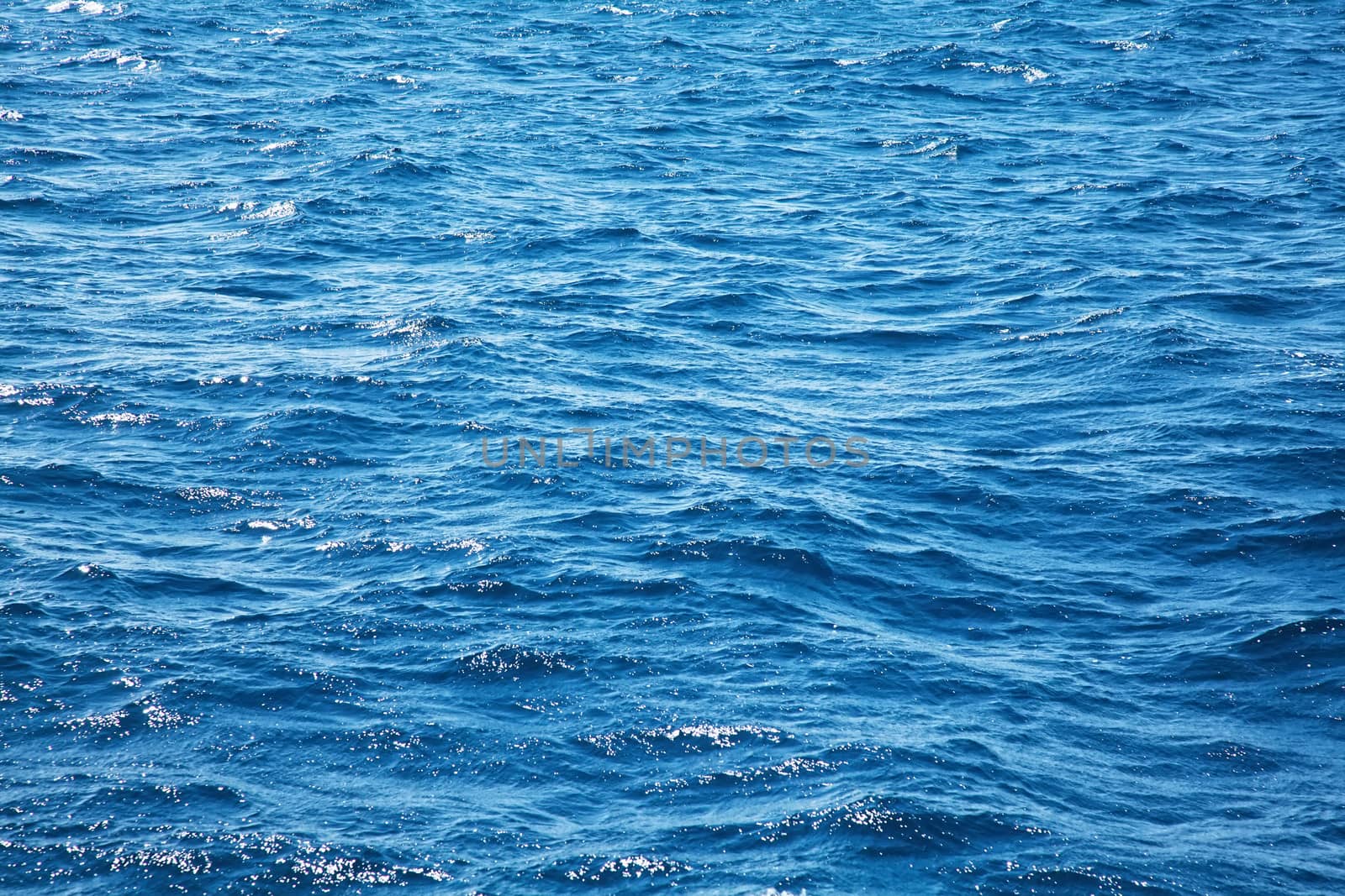 Deep blue ocean water with waves