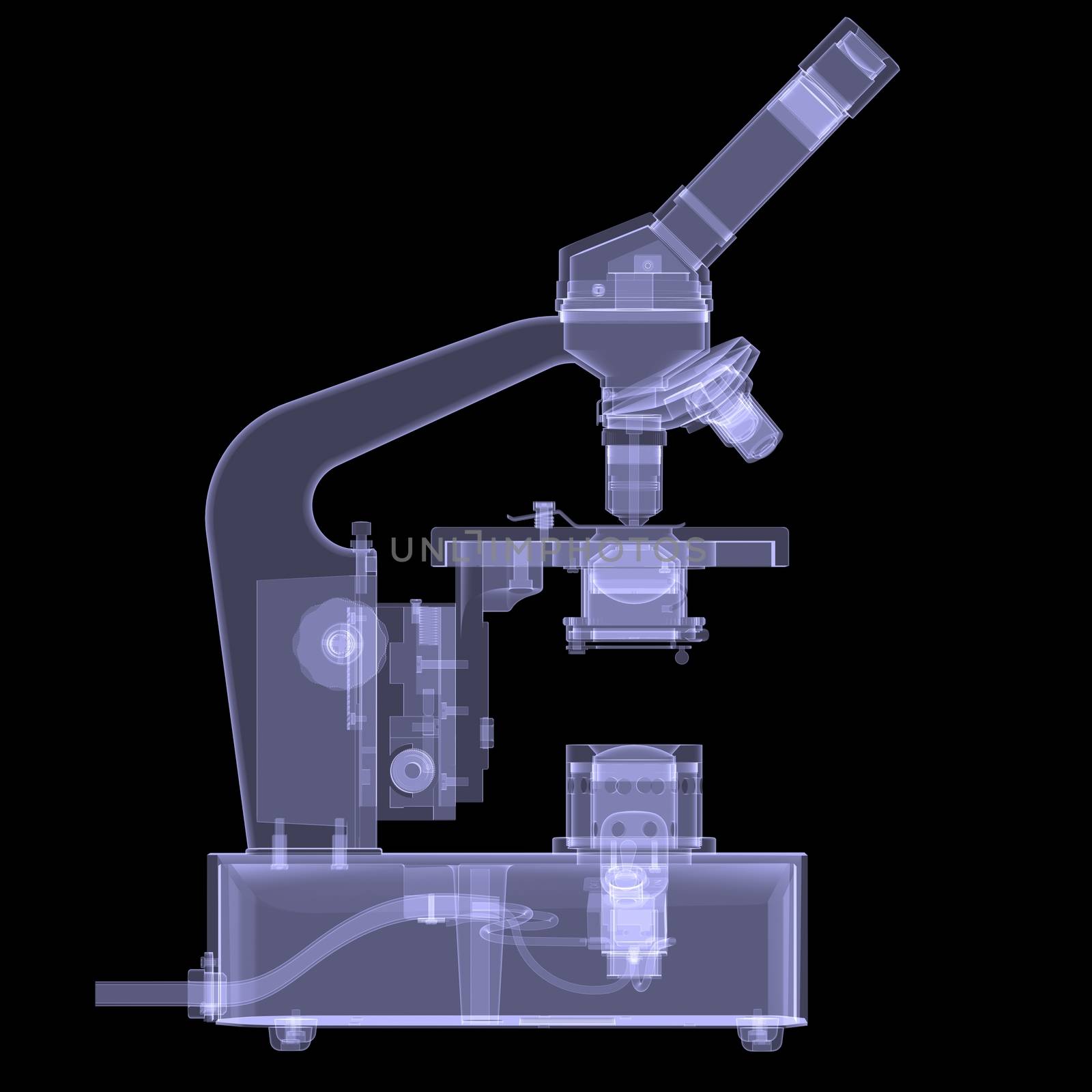 Microscope. X-ray render by cherezoff