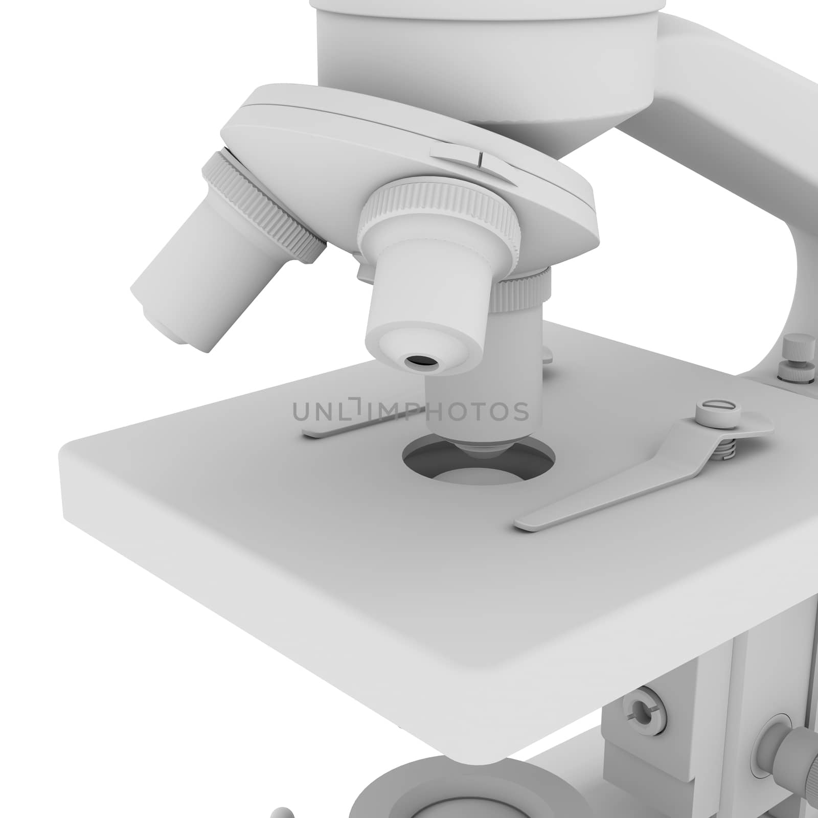 White microscope. Isolated render on a white background