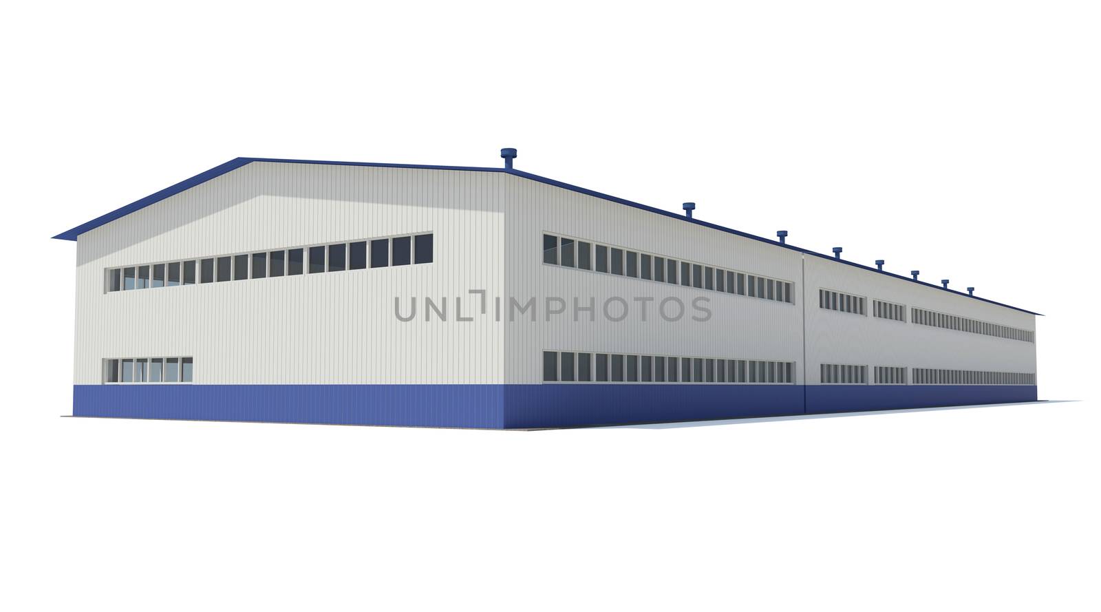 Industrial building. Isolated render on a white background
