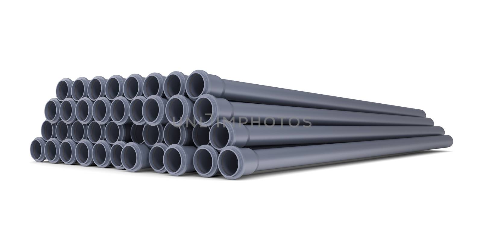 Grey PVC sewer pipes by cherezoff