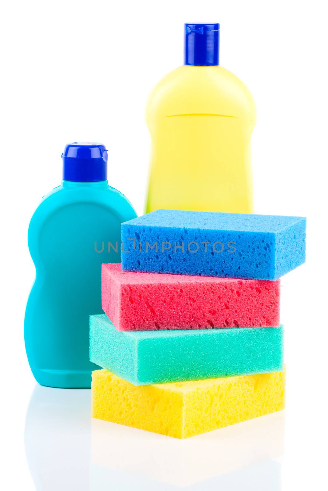 Plastic detergent bottles with sponges by motorolka