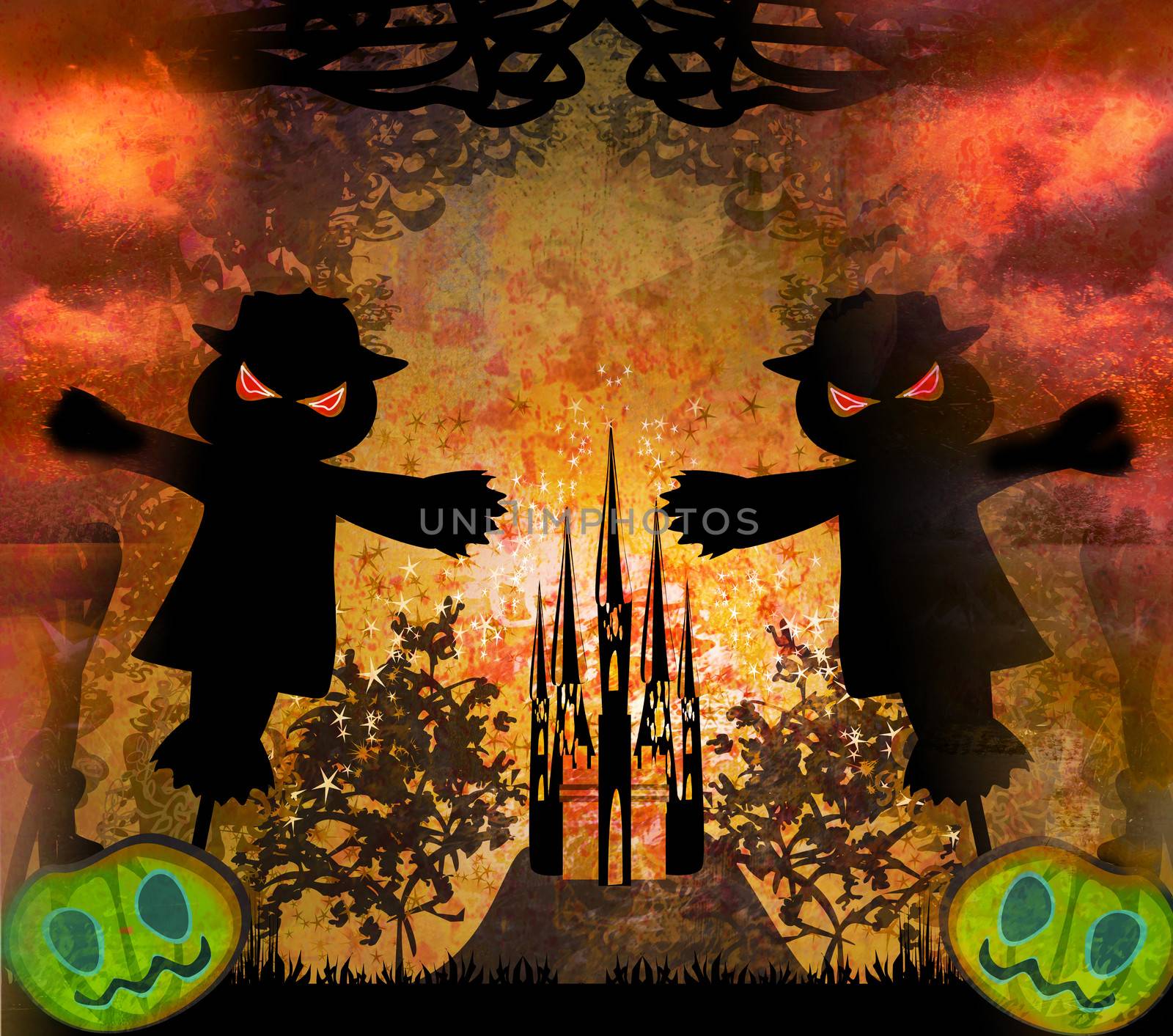 Halloween scary scarecrow