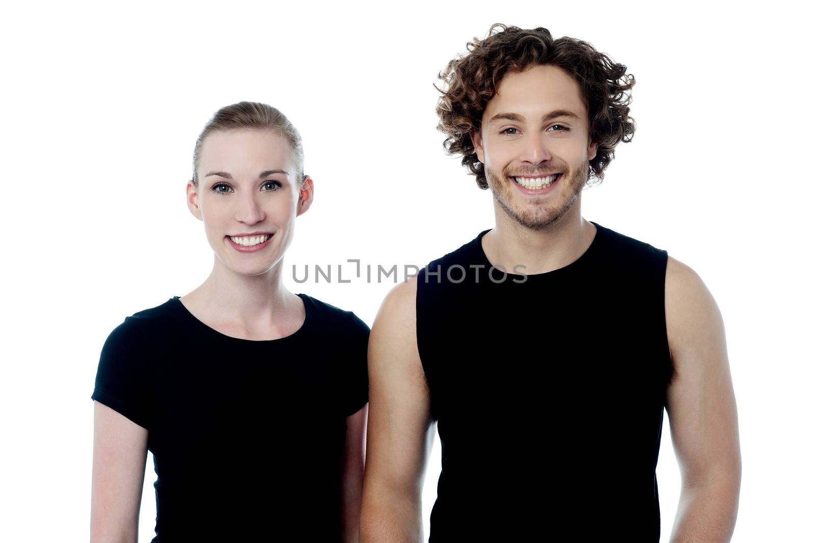 Charming young couple in black casuals