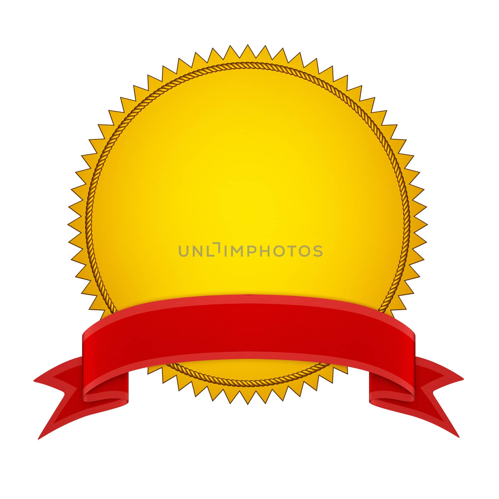 Gold Award Medal with Red Ribbon by ayzek