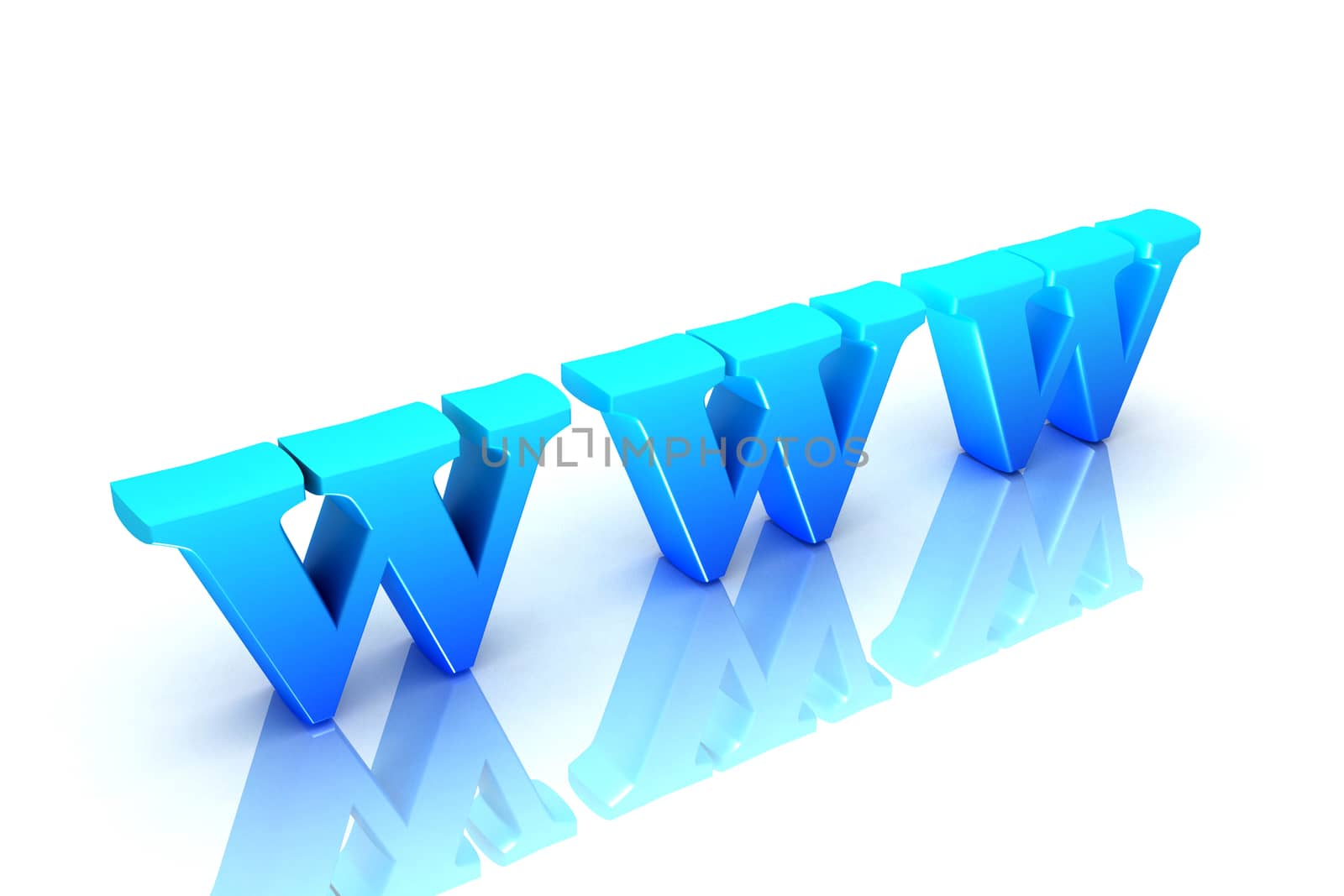 Digital illustration of internet sign www in white background