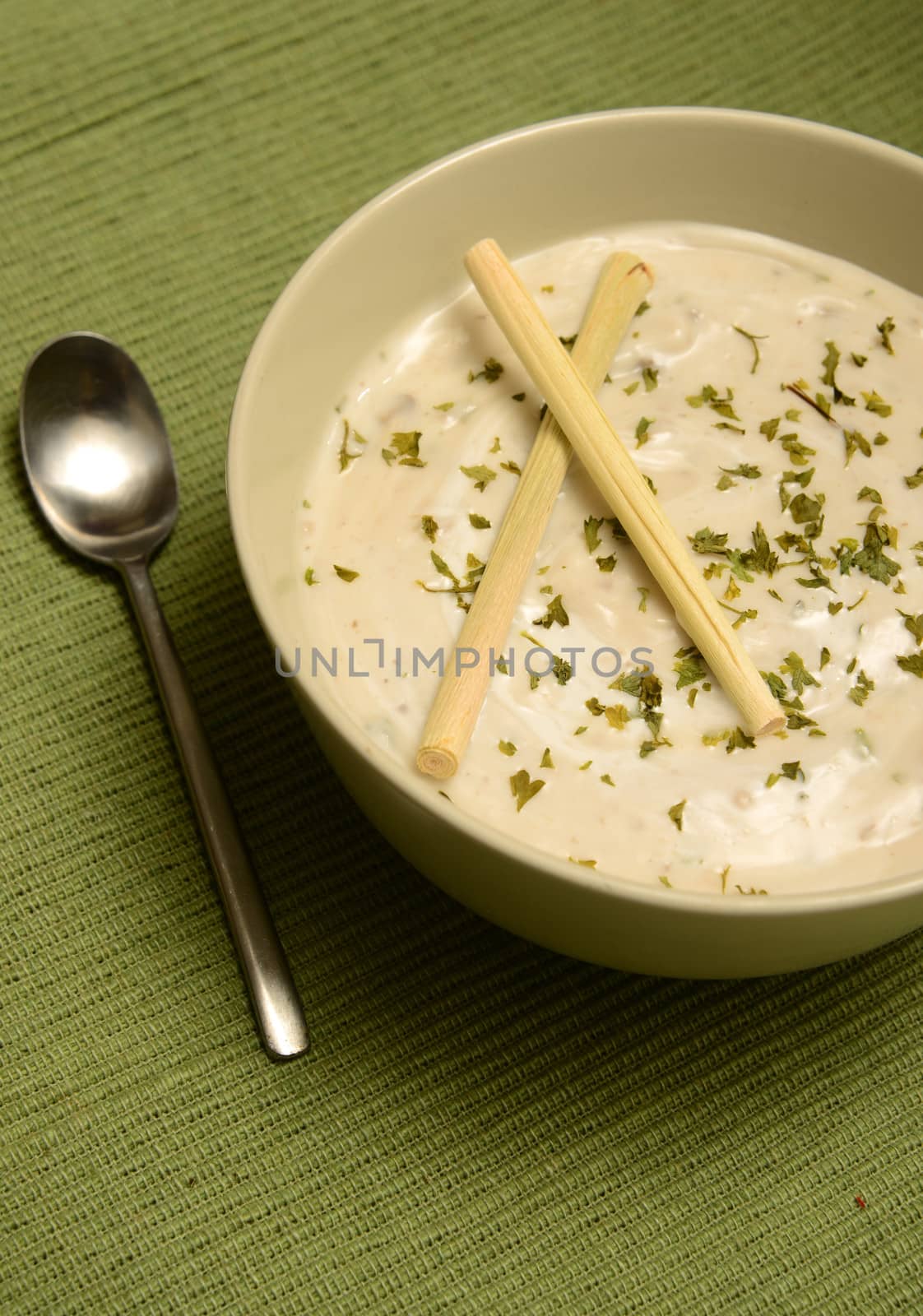 creamy lemongrass soup for thai cuisine