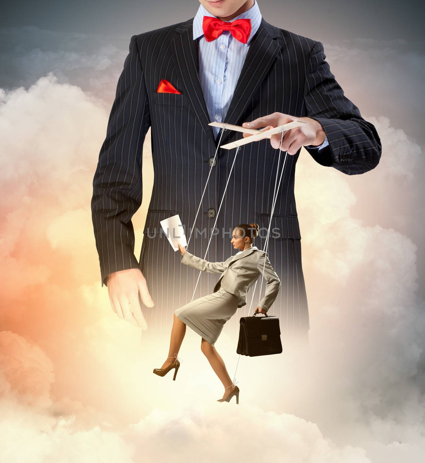 Businessman puppeteer by sergey_nivens